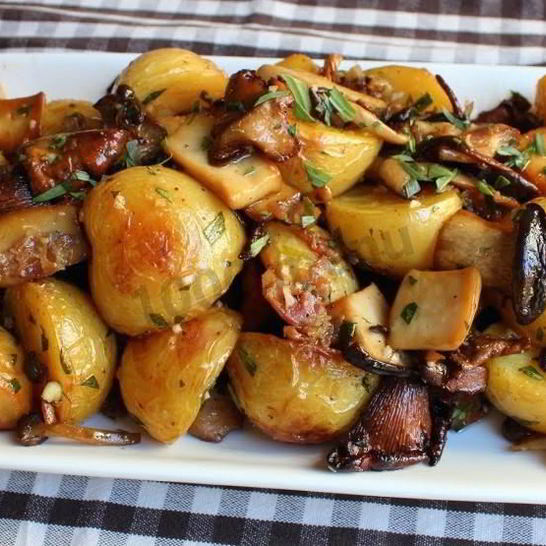 Рецепт картошки с грибами в рукаве в духовке