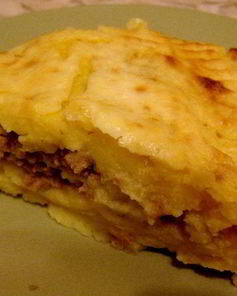 Картошка со свининой и сыром в духовке