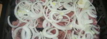 картошка со свининой и сыром в духовке. Шаг 5