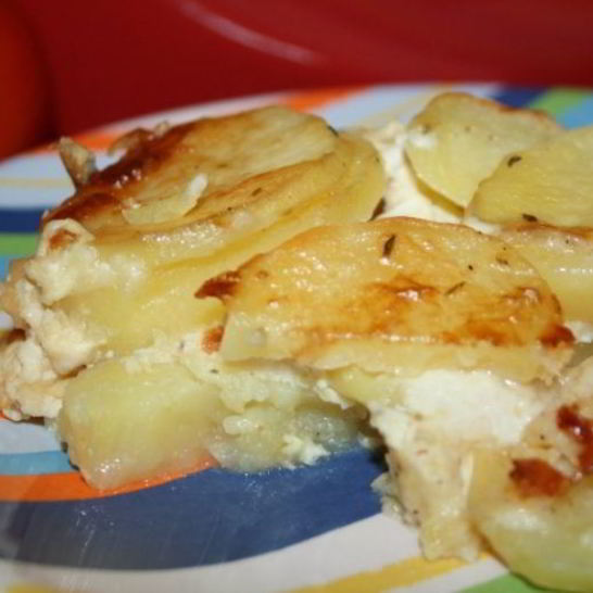 Рецепт картошки в духовке со сливками и сыром