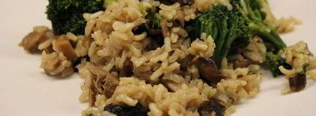 коричневый рис с грибами и брокколи. Шаг 6