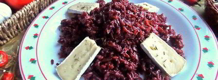 красный рис в вине с лососем и сыром. Шаг 12