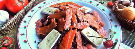 красный рис в вине с лососем и сыром. Шаг 15