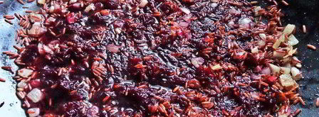 красный рис в вине с лососем и сыром. Шаг 7