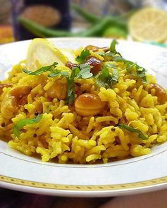 Лимонный рис со специями и кешью