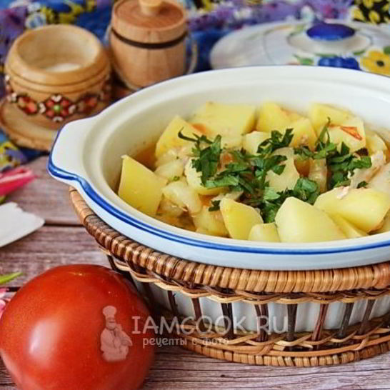Рецепт молодой картошки с мясом в духовке