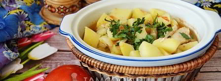 молодая картошка с мясом в духовке. Шаг 14