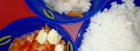 острый рис том-ям с кальмарами. Шаг 2