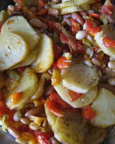 Печеный картофель с овощами