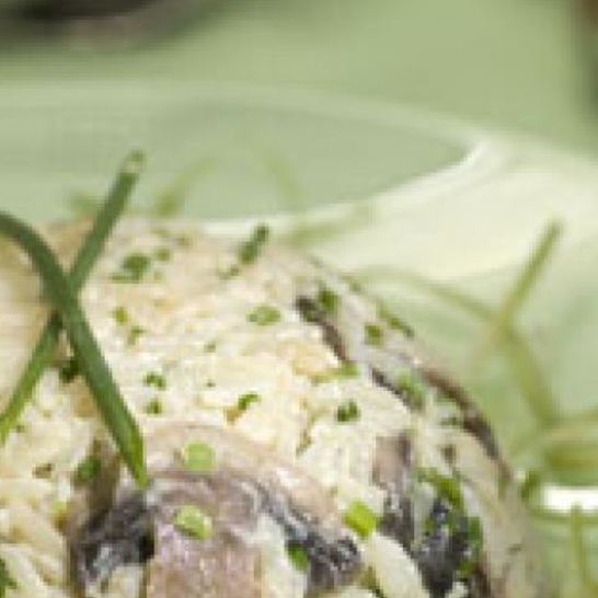 Рецепт риса с грибами и сыром маскарпоне