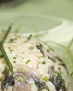 Рис с грибами и сыром маскарпоне