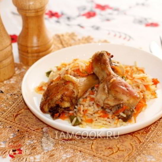 Рецепт риса с куриными ножками в духовке