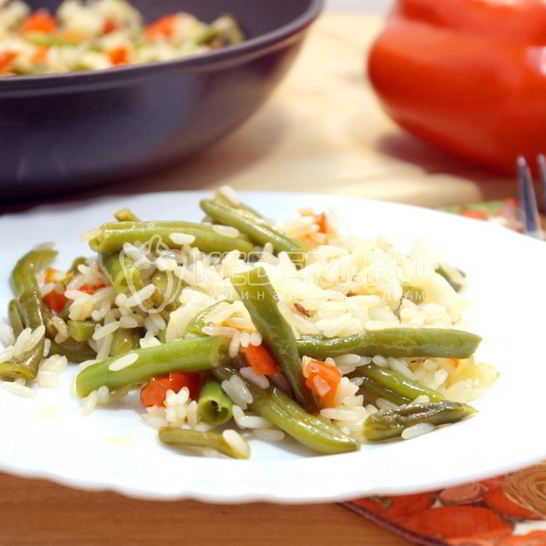 Рецепт риса с овощами и стручковой фасолью