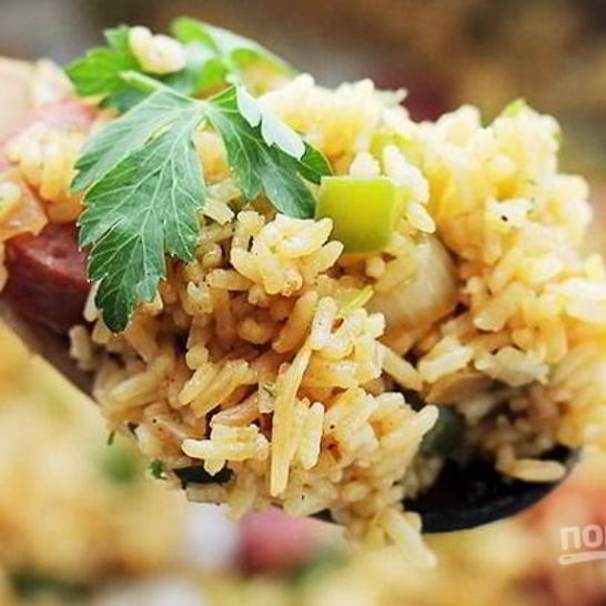 Рецепт риса с сосиской