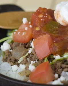 Японский рис с говядиной и сыром