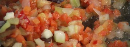 жареный рис с овощным рагу. Шаг 2