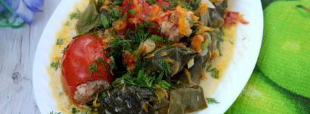 голубцы из мангольда с фаршированными овощами. Шаг 12