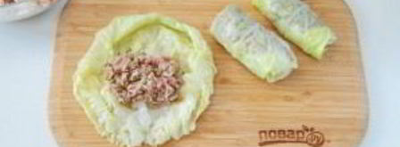 голубцы из молодой капусты с фаршем и чечевицей. Шаг 7