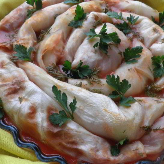 Рецепт голубцов с фасолью в томатном соусе