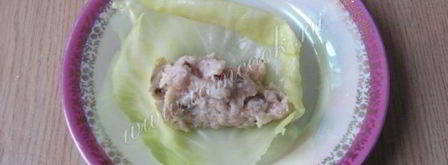 голубцы с курицей, свиной грудинкой и грибами. Шаг 7