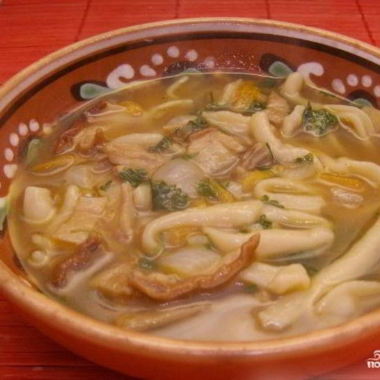 Рецепт грибной лапши из сушеных грибов