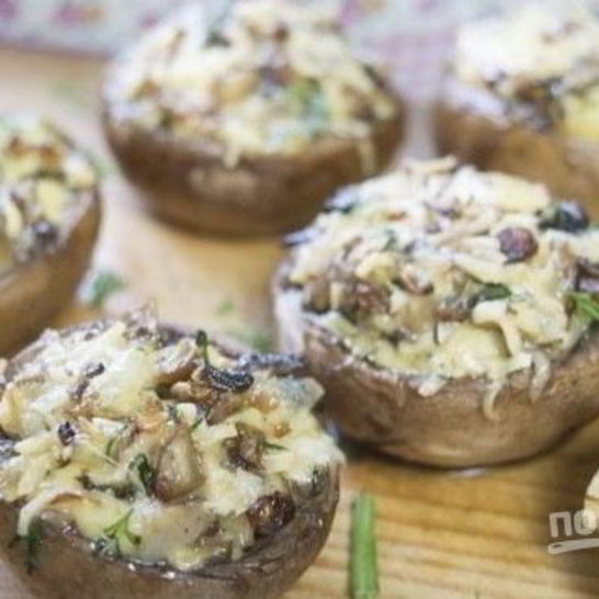 Рецепт фаршированных шампиньонов с сыром и зеленью