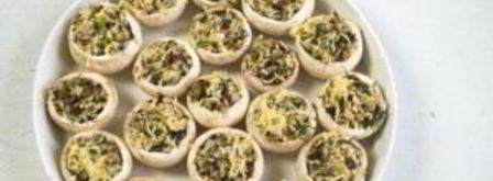 фаршированные шампиньоны с сыром и зеленью. Шаг 6