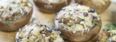 фаршированные шампиньоны с сыром и зеленью. Шаг 7