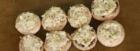 фаршированные шляпки шампиньонов. Шаг 4