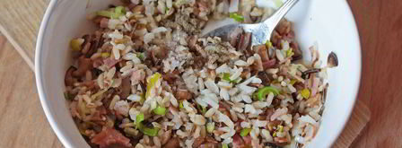 грибы, фаршированные рисом. Шаг 4