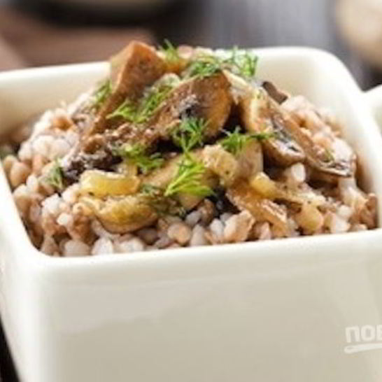 Рецепт грибов с гречкой