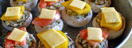 грибы с сыром и помидорами в духовке. Шаг 16