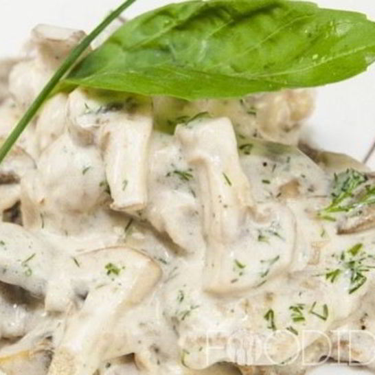 Рецепт грибов в сливочном соусе