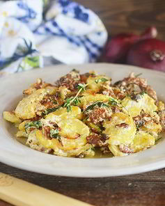 Лисички с кабачками жареные