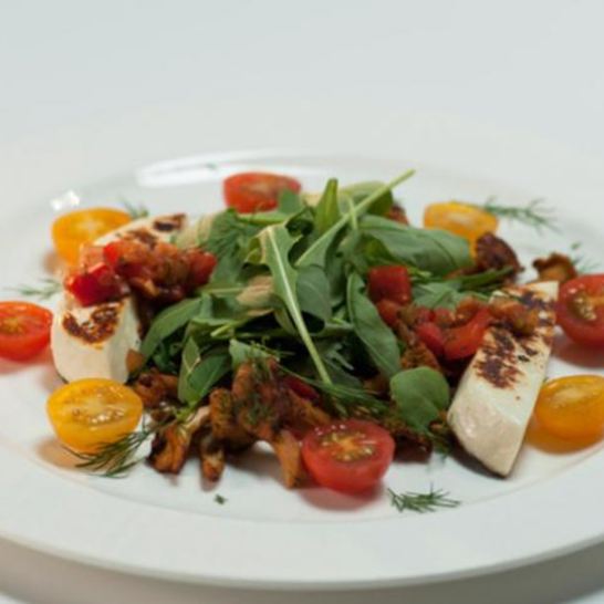 Рецепт лисичек с жареным адыгейским сыром