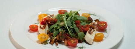 лисички с жареным адыгейским сыром. Шаг 7