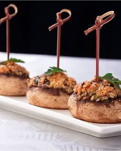 Шампиньоны фаршированные сыром и орехами