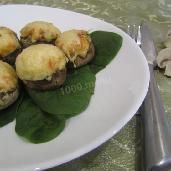 Рецепт шампиньонов фаршированных творогом и шпинатом