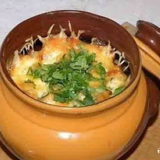 Рецепт шампиньонов с картошкой в горшочках