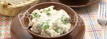 шампиньоны со сметаной. Шаг 5