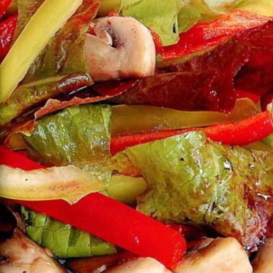 Рецепт шампиньонов, тушенных с перцем