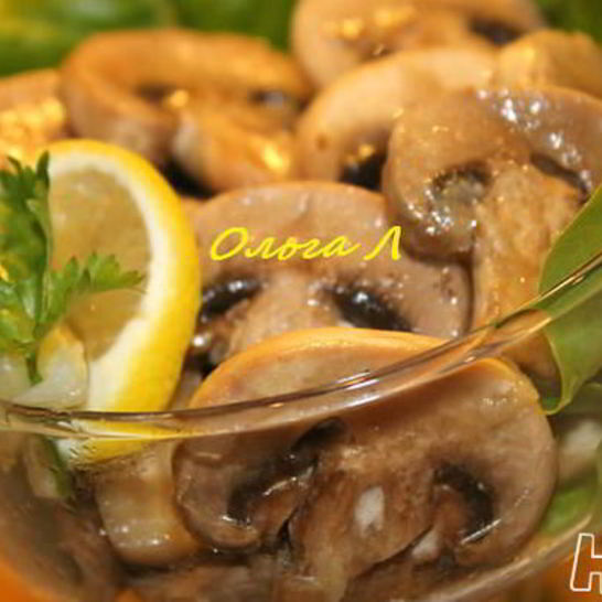 Рецепт шампиньонов в коньячной заливке
