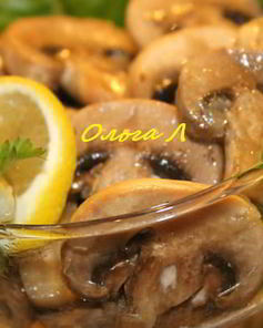 Шампиньоны в коньячной заливке