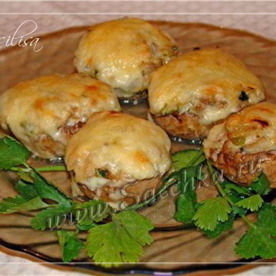 Рецепт шляпок шампиньонов, запеченные под сметаной