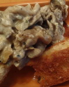 Вешенки, тушеные со сливками и тимьяном