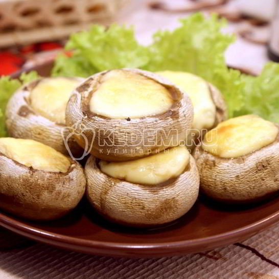 Рецепт запеченных шампиньонов с сыром