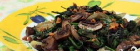 жареные грибы со шпинатом. Шаг 3