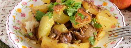 жареные опята с картошкой. Шаг 9