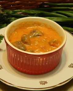 Гуляш из куриных сердечек