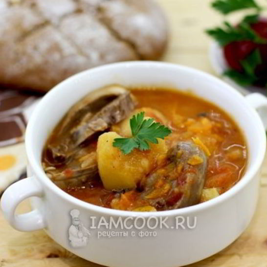 Рецепт гуляша из свиного сердца